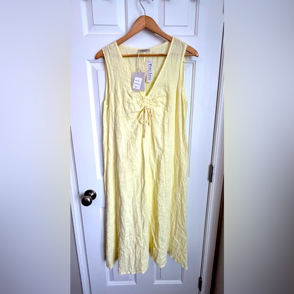 Francesca Bettini 100% linen midi dress NWT